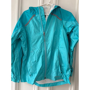 L.L.Bean Girls Teal Rain Jacket XL 18